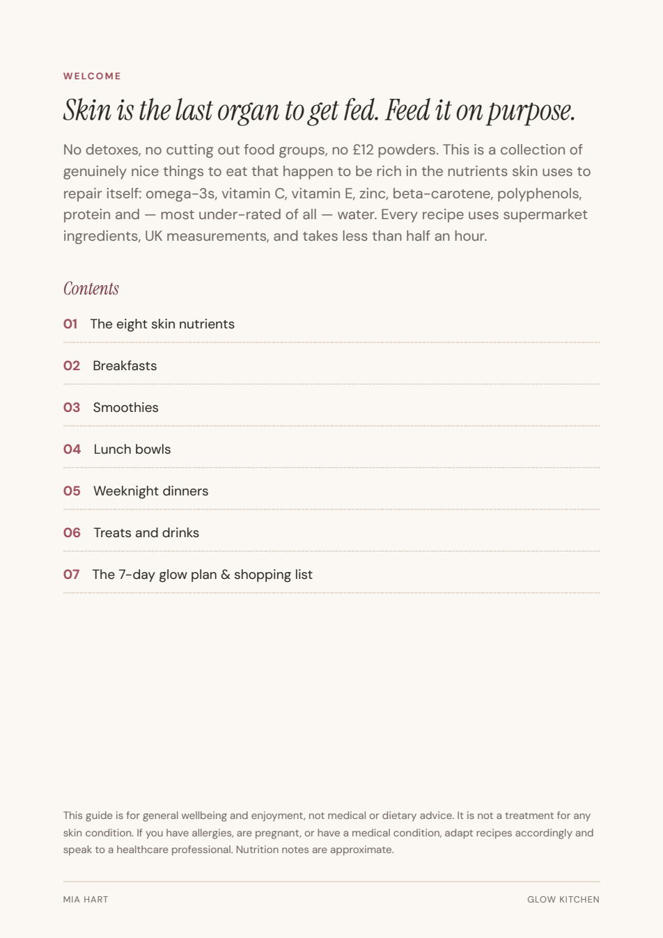 Glow Kitchen — inside page preview 1