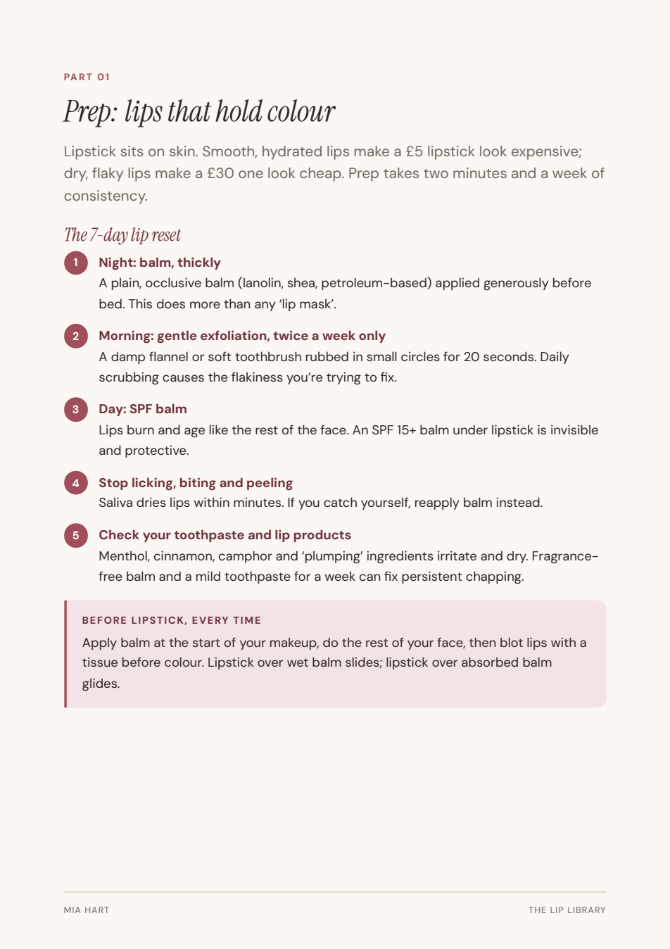 The Lip Library — inside page preview 2