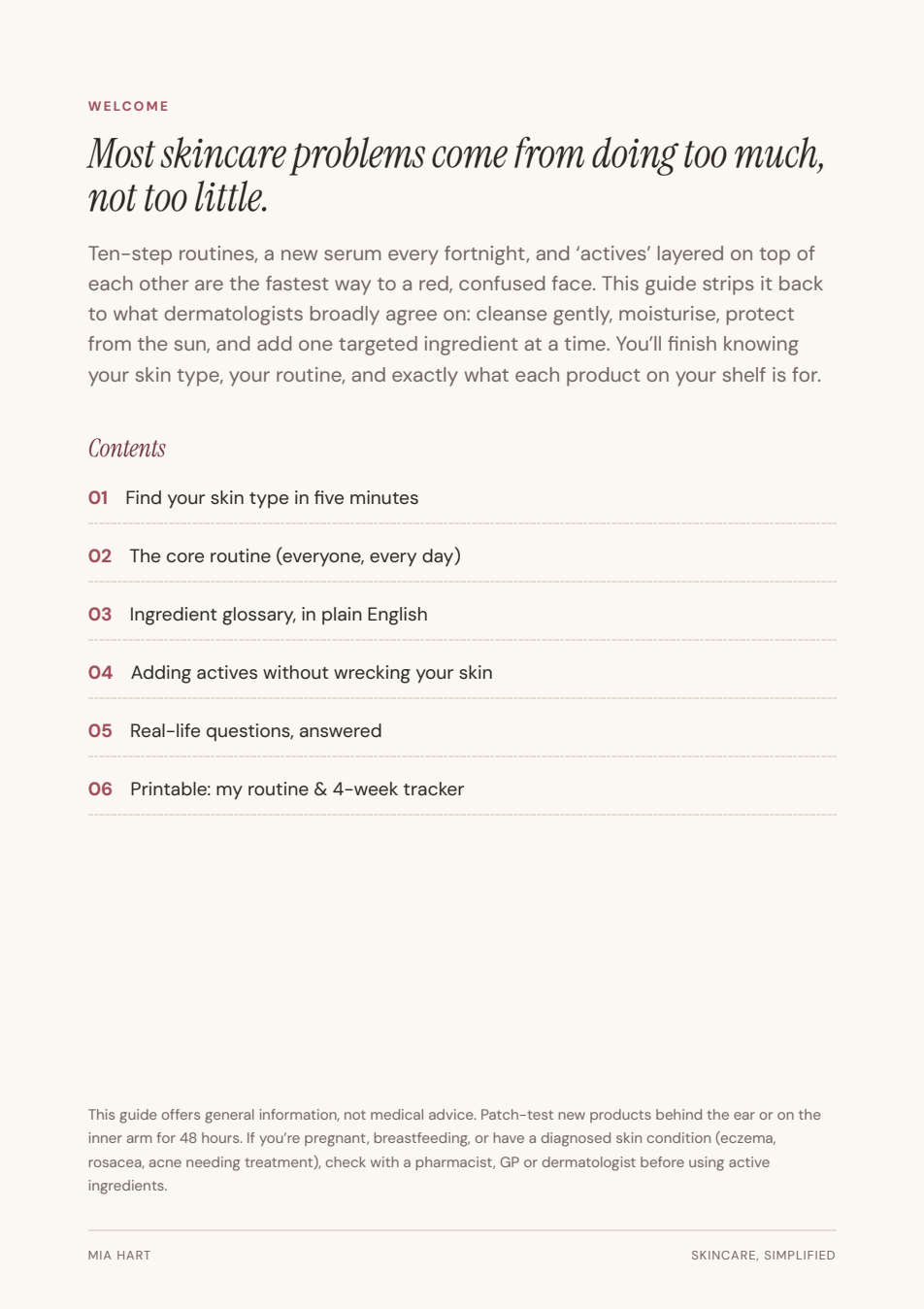 Skincare, Simplified — inside page preview 1